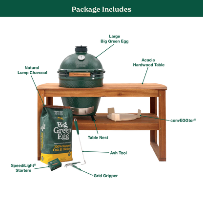 Large The Green Egg in Acacia Table Package