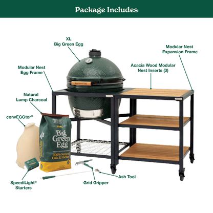 XL The Green Egg in Modular Nest with Expansion and 3 Acacia Inserts Package