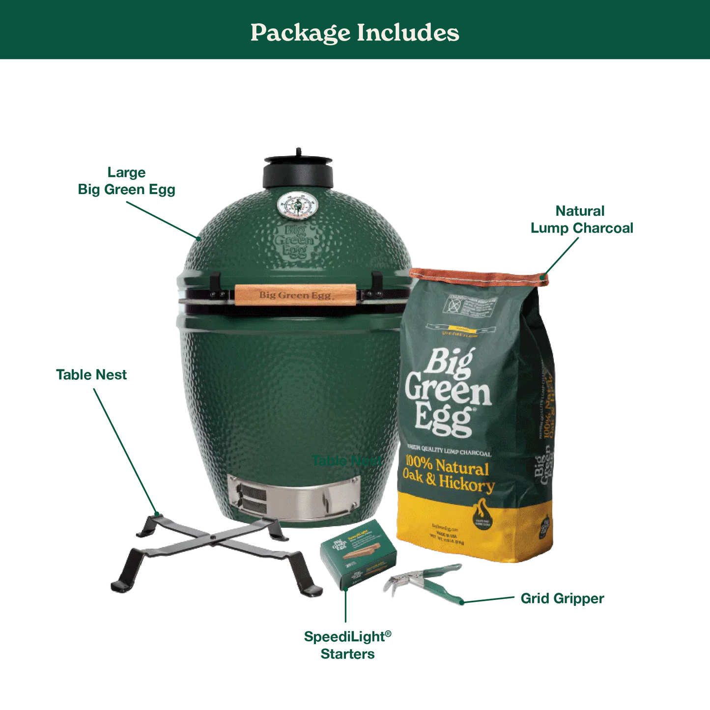 Large The Green Egg Built-in Package for contractors and custom kitchens