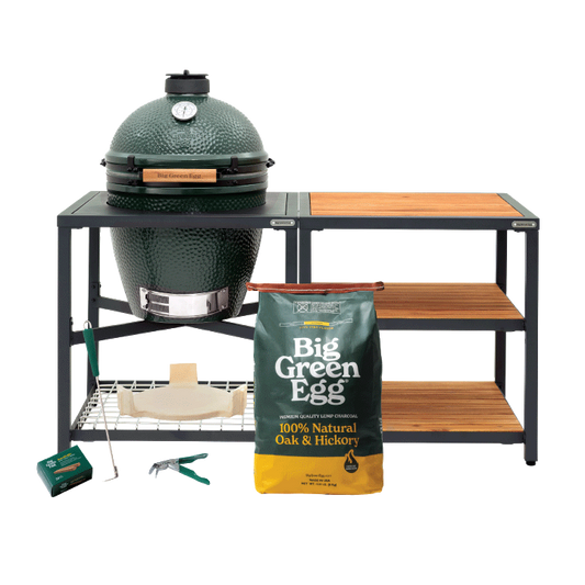 Large Green Egg in Modular Nest with Expansion and 3 Acacia Inserts Package