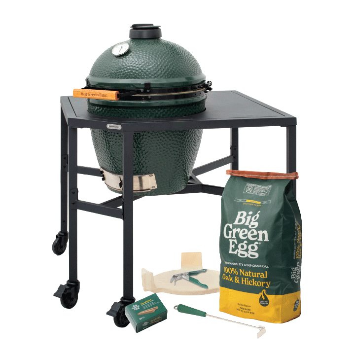 Large Green Egg in a Corner Modular Package